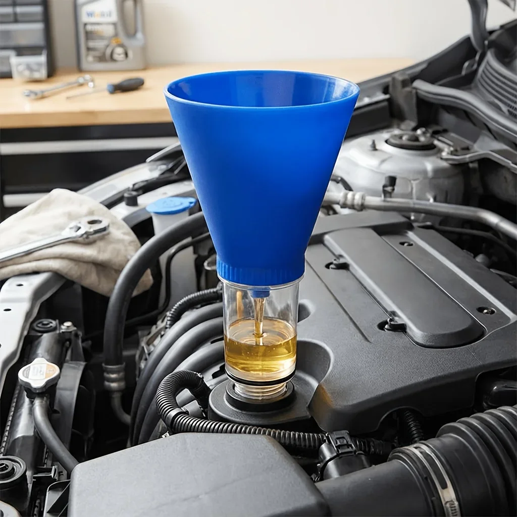 Imbuto per Olio Motore/Anti-Goccia/Operazione Senza Mani/Imbuto per Olio Motore Auto con Filettatura/Adatto