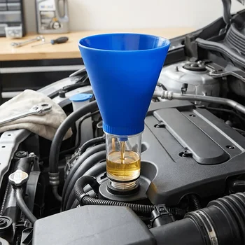 Imbuto per Olio Motore/Anti-Goccia/Operazione Senza Mani/Imbuto per Olio Motore Auto con Filettatura/Adatto