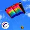 Professional Large 230cm Multi-Color Single Line Kite Parafoil / Soft Rainbow Kites For Adults Children With Handle And Line 1