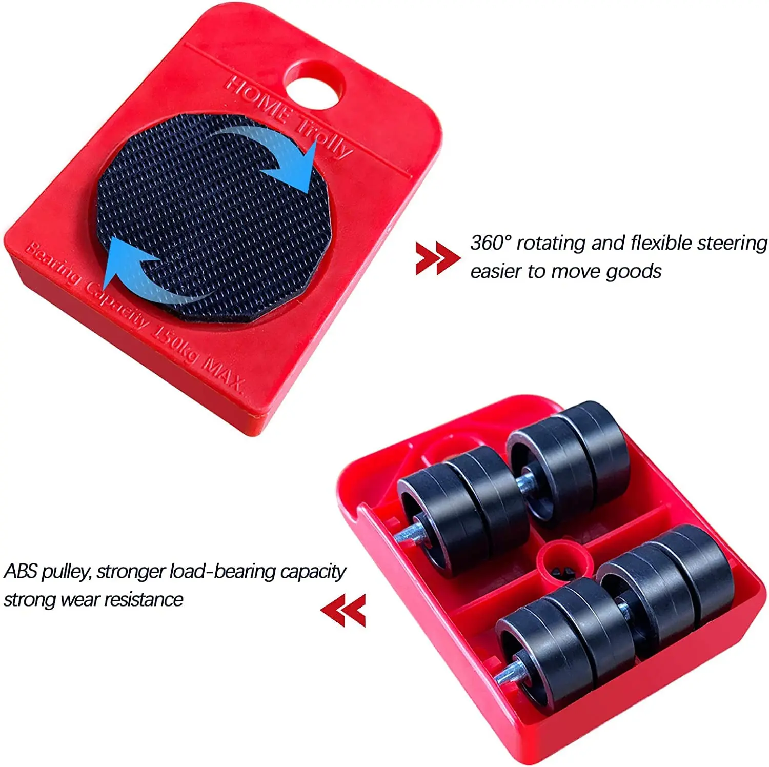 Furniture Movers 5Pcs/set Tool Set Heavy Stuffs Moving Roller Bar Furniture Mover Lifter Wheel Professional Moving Tool