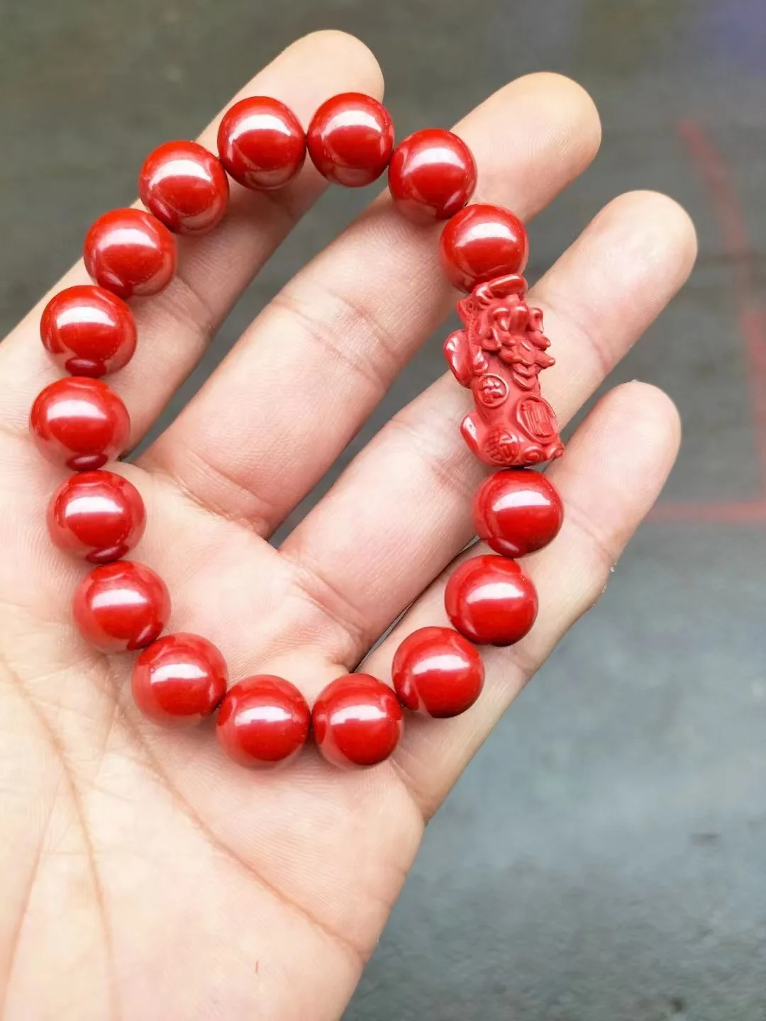 

Natural 100%real red Cinnabar Jade carved brave troops Bless peace beads bracelets for couples woman men Gift with jade bracelet