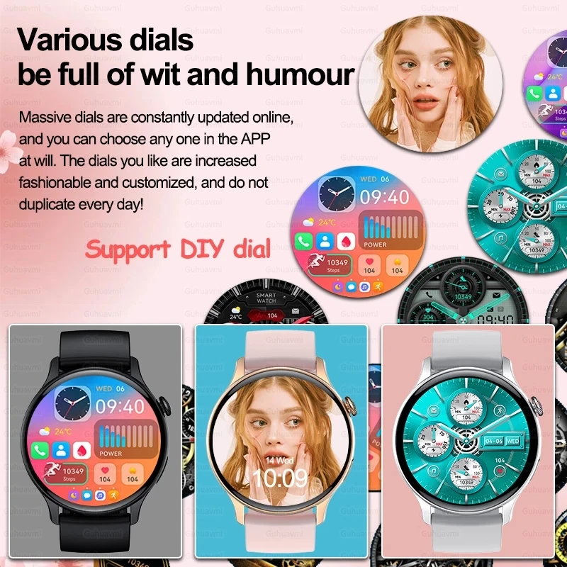2024 NFC Smart Watch Women 466*466 Screen GPS Track Sport Watches Women Health Monitoring Voice Bluetooth Call Smartwatch Ladies 5
