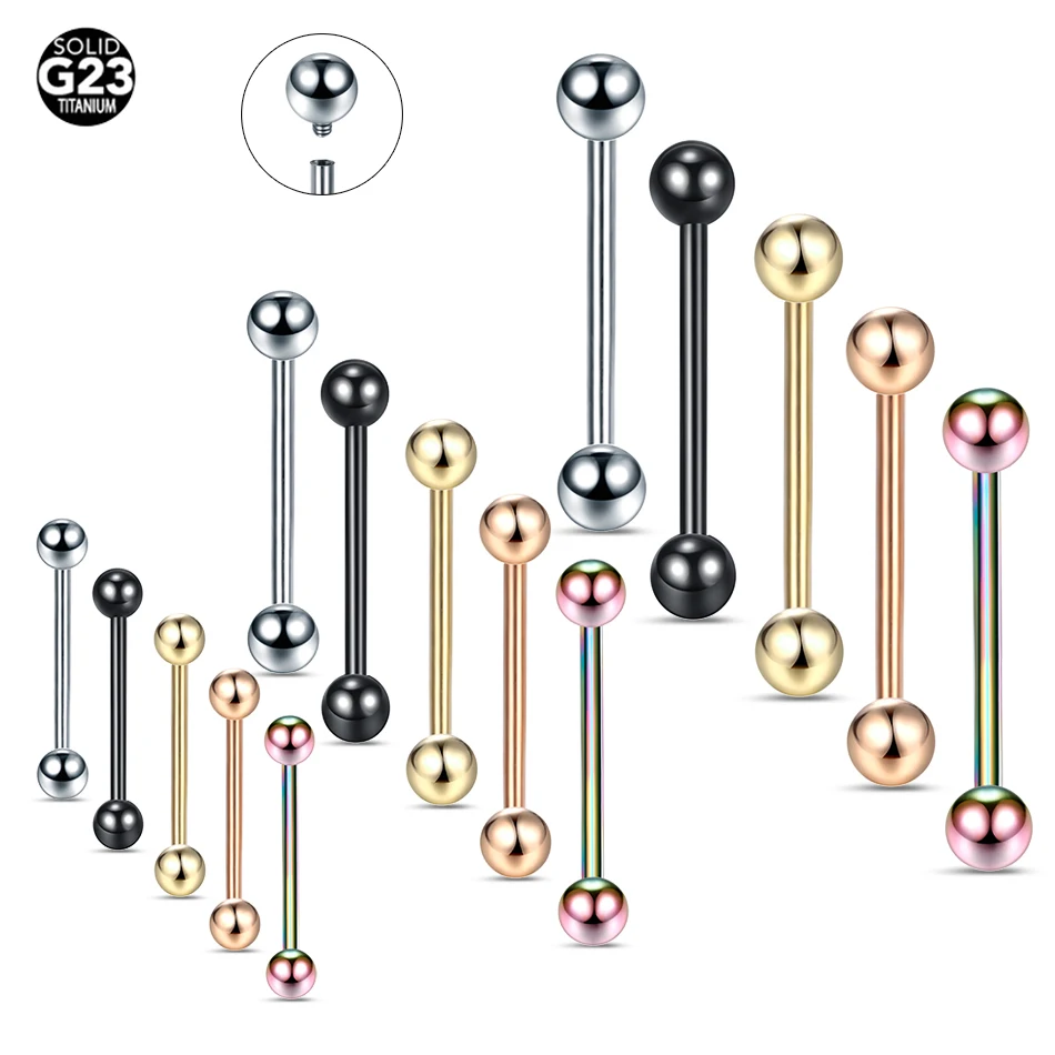 G23 Titanium Internally Threaded Industrial Barbell Lip Piercing Barbell Ear Cartilage Helix Nipple Piercing Body Jewelry 1Pc piercing jewelry body piercing earrings ear piercing jewelry body piercing jewelry body jewelry