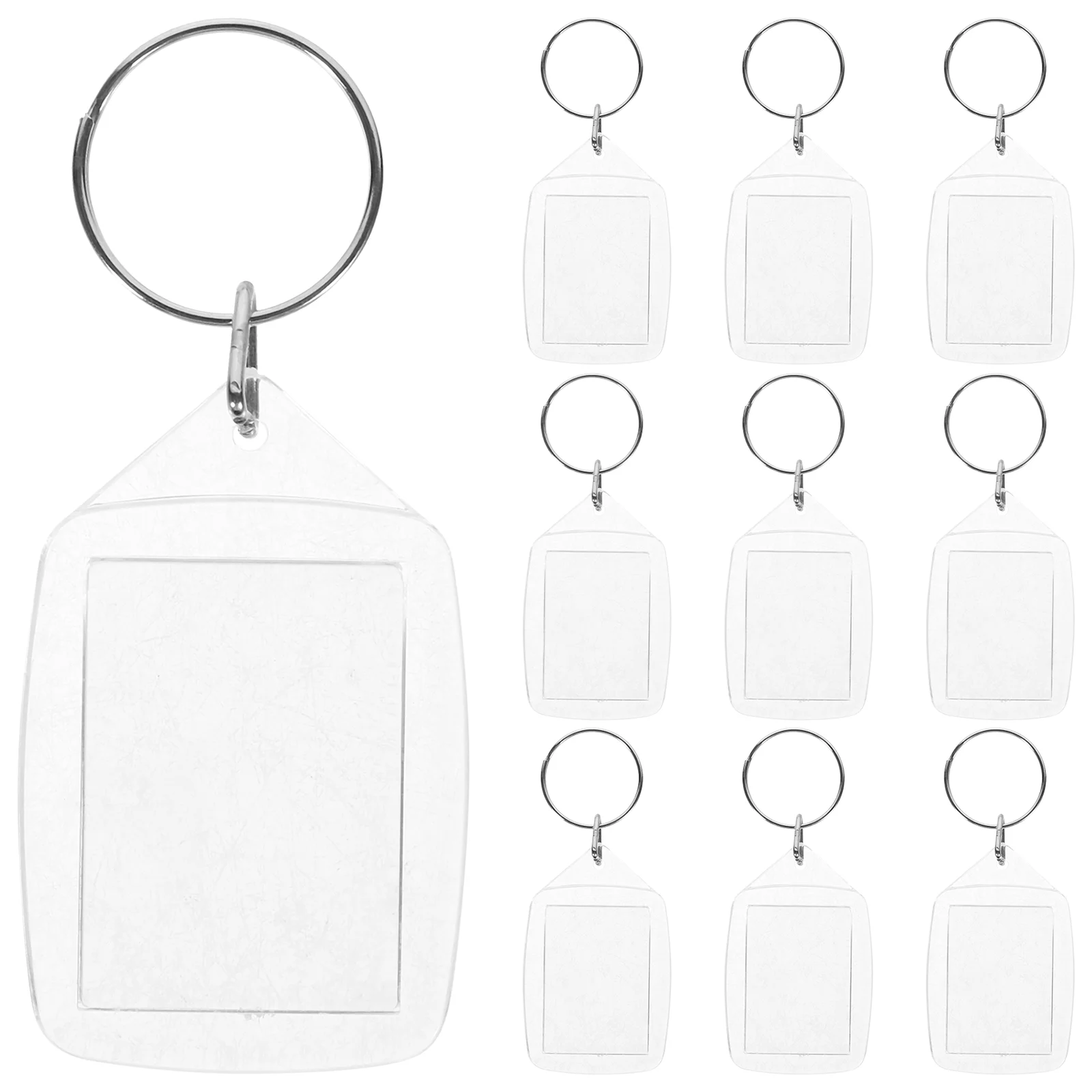 

Transparent Photo Frame Keychain Compact Ring Blanks Supplies Clear Plastic Insert Picture