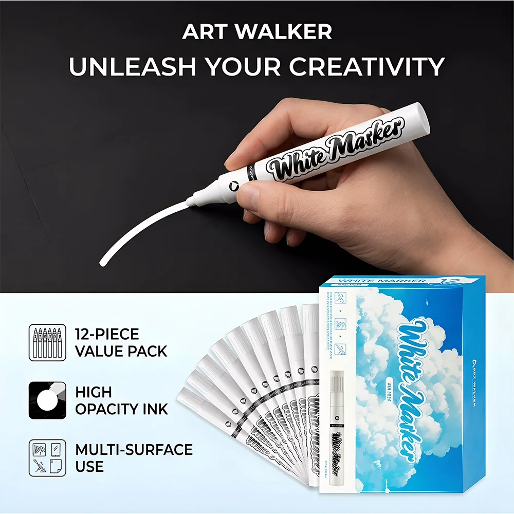 Waterproof White Crafts Permanent Markers 6