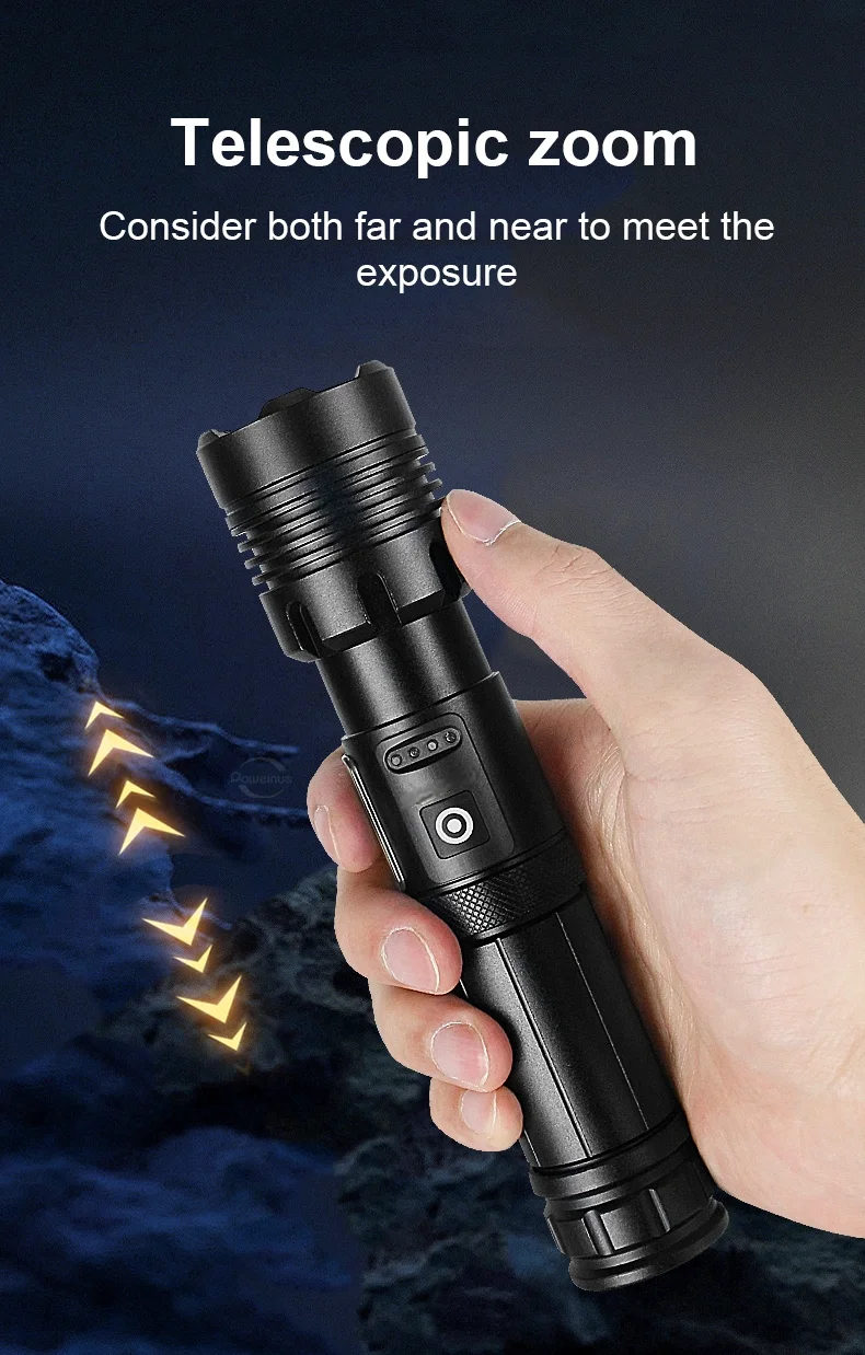Description Picture 6 of item19000 Lumens High Power LED Flashlight USB Rechargeable Flashlight Outdoor Waterproof Torch Fishing Camping Tactical Lantern