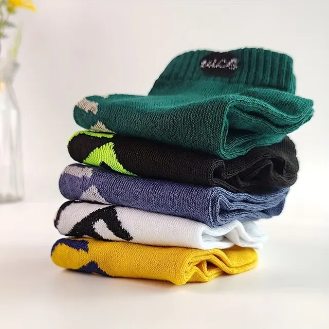 5 Pairs Of Socks Men's Short Socks Spring, Autumn And Winter Sports Sweat-absorbent And Odor-resistant Boat Socks Thin Low-cut S 3
