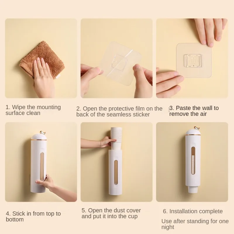 Flat Bottom Cups Cup Holder for Water Dispenser Storage Rack Cup Dispenser Dustproof Wall Mounted for Home Office cup storage holder