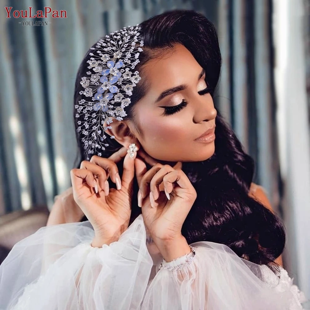 TOPQUEEN HP279 Wedding Hair Clip Elegant Woman Hairpins Bridal Comb Crystal Bridesmaid Headdress Pageant Headwear Hair Jewelry