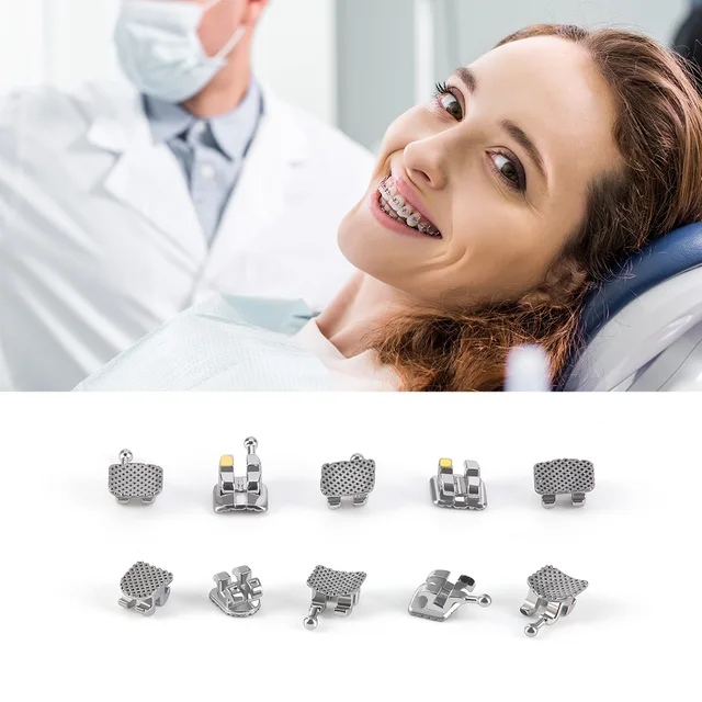 Recambios Oral B 10 Soportes De Ortodoncia Dental AZDENT - Tipo Mini Roth/ MBT, Medida .022/.018, Metal, Para Laboratorio 10 Unidades Laboratorio Dental