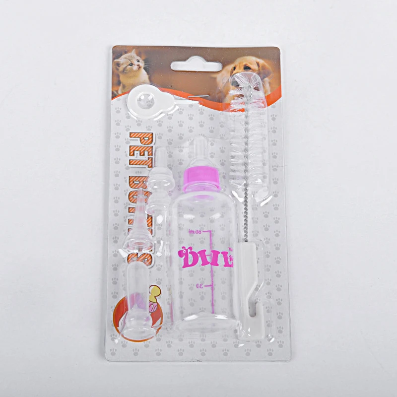 Kit di biberon per cuccioli con spazzola per la pulizia biberon per animali domestici con Set di assistenza infermieristica per l'alimentazione dei capezzoli di ricambio - immagine 4