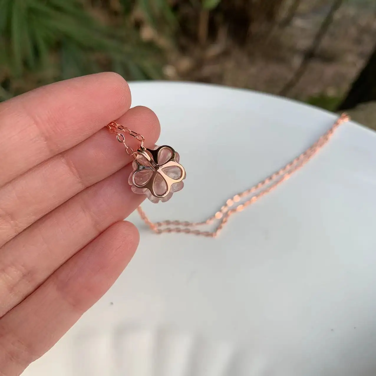 Natural Stone Pendant Necklace ross quartz High Quality Jewelry Women Gifts Fine