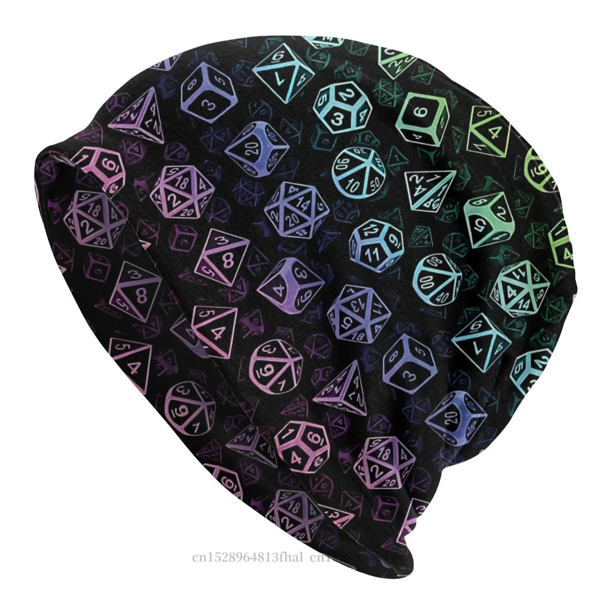 

Fashion Hats D20 Dice Set Pattern Rainbow Thin Hat Bonnet Special Skullies Beanies Caps Men Women's Earmuffs