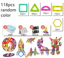  Big Size Magnetic Designer Magnet Building Blocks 21-180pcs Construction Set Magnetic Bircks DIY Toys For Children Gifts 