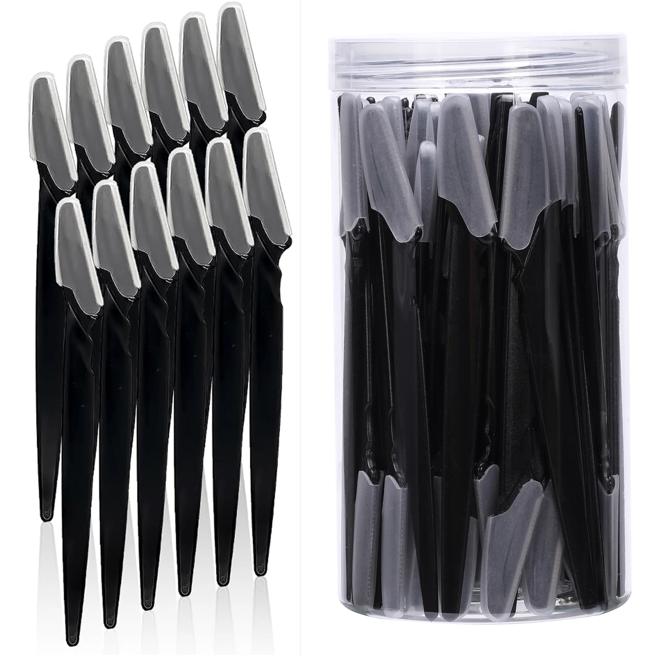 30Pcs/10pcs Eye Brow Trimmer In Case Hair Removal Shaver Safe Blades Trimming Tools Bottle Eyebrow Razors With Container Facial