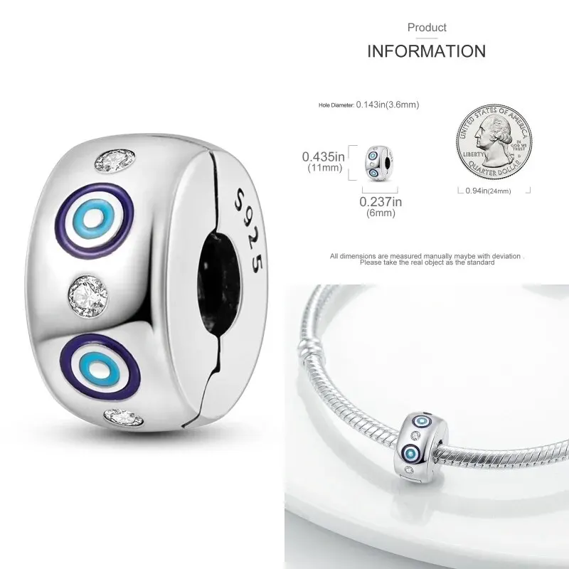 Silicone Spacer Beads 925 Sterling Silver Colorful Zircon Cat's Claw Charms Beads Fit Original Bracelet Fine DIY Jewelry - Image 3