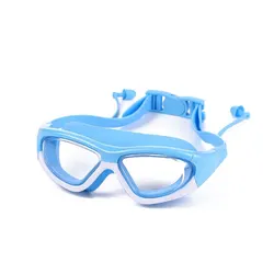 High-Definition Children's Waterproof Anti-Fog Swim Goggles with Integrated Silicone Earplugs - Other (Blue)