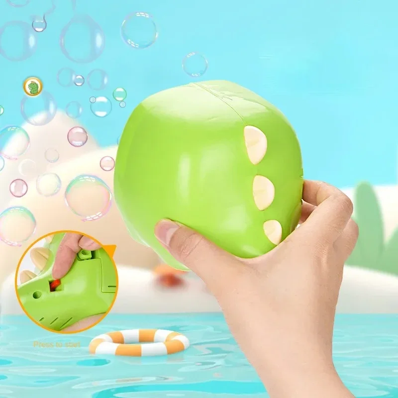 Hot Funny Bubble Machin Cartoon Dinosaur Frog Animal Magic Soap Water Bubble Blower Handheld Christmas Gifts for Kids Boys Girls 5