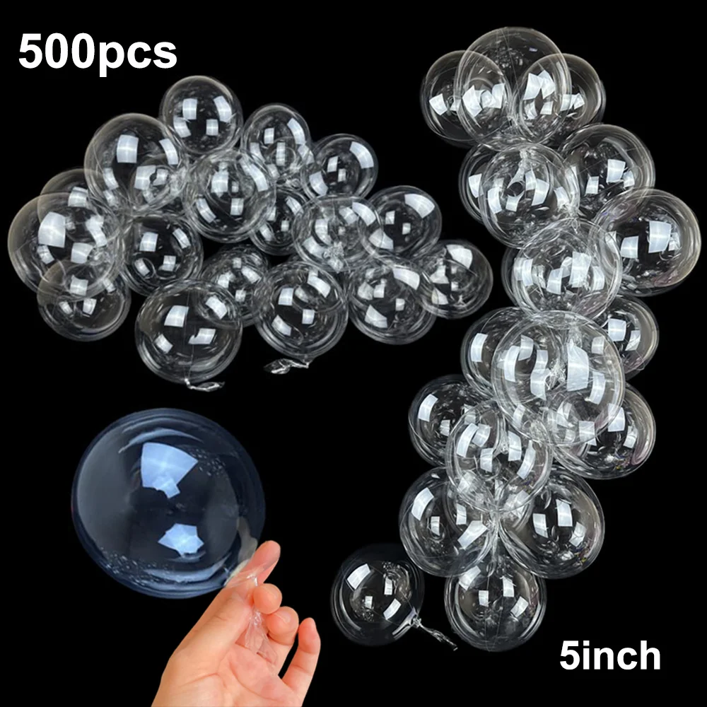 

500 Pcs Bulk 5inch Small Clear Balloons Mini BoBo Balloons Crystal Tranparent Bubble Balloons Mermaid Shark Party Fake Bubbles