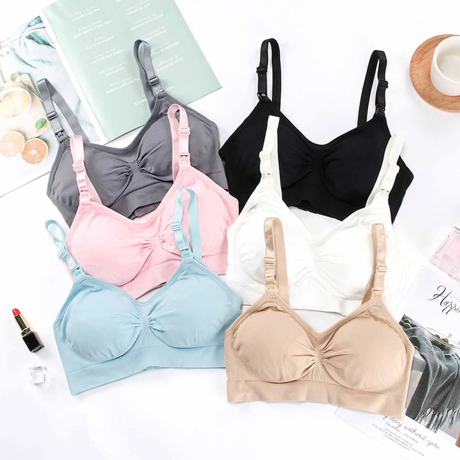 High Quality Plus Size Nursing Bra Breathable Women Breastfeeding Underwear Seamless Maternity Bra Push Up 2