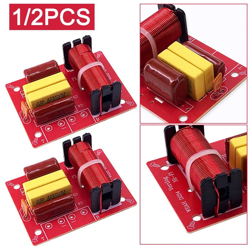 Speaker Frequency Divider Stereo Crossover WEAH-234 80W 2 Way Speaker Frequency Divider Audio Treble Bass Filter speaker frequency divider