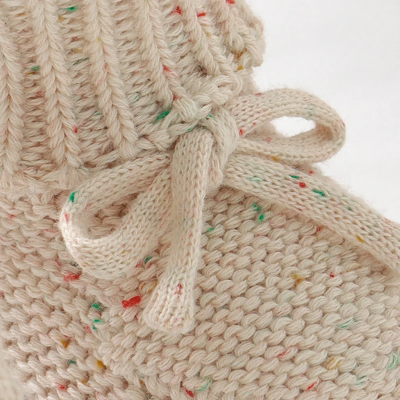 Cozy Knit Baby First Walkers with Bowknot and Soft Non-Slip Soles