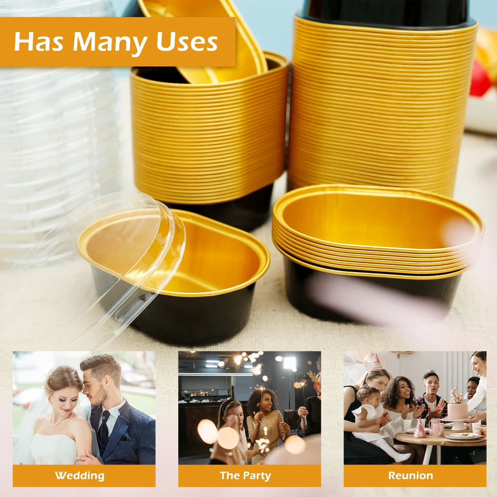 100pcs Foil Cupcake Liners Portable Heat Resistant Aluminum Cake Cups Non-stick Round Aluminum Muffin Liners Easy to Use