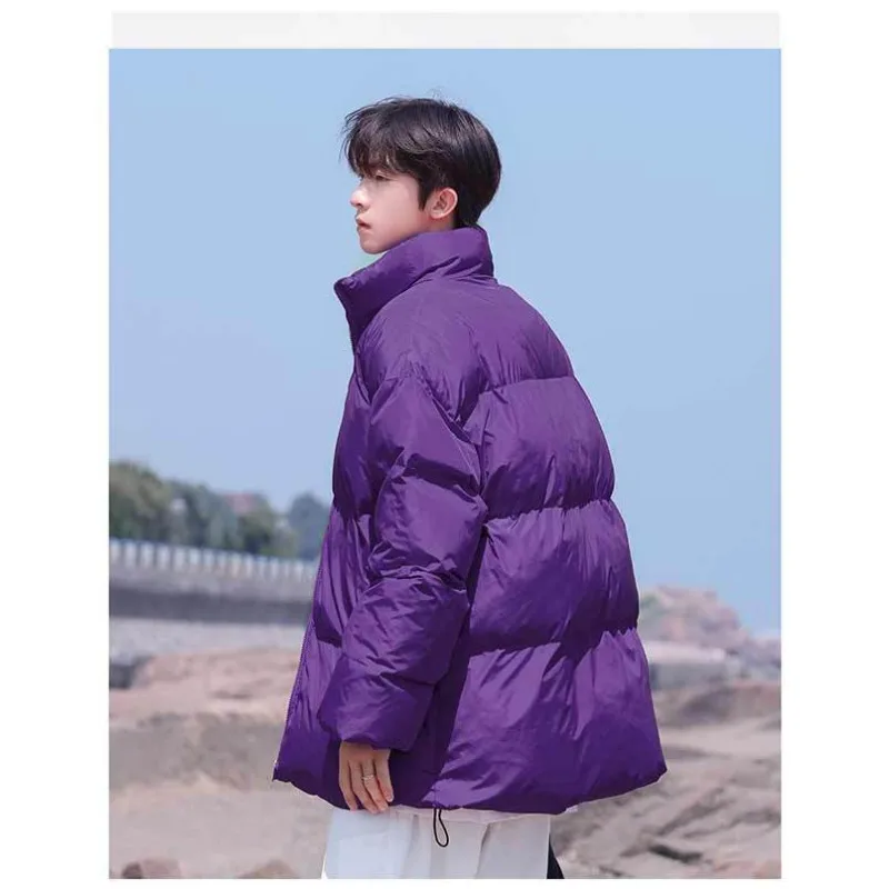 Stand Collar Cotton-padded Jacket Men Autumn Winter Outerwear Waterproof Warm Parkas Puffer Jacket Thicken Couple Cotton Jacket