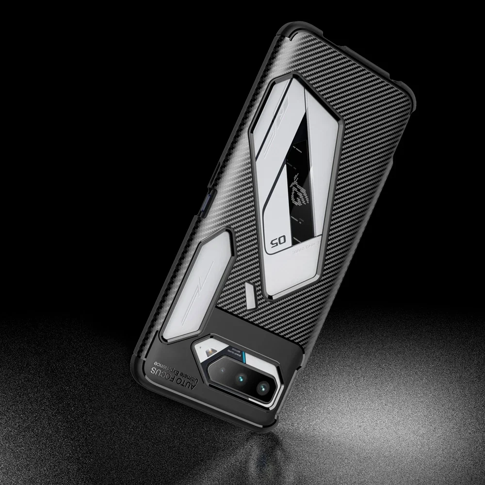 Luxury Carbon Fiber Pattern Shockproof TPU Bumper Case - Premium Back Cover Coque