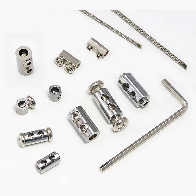 1~2mm Wire Rope Double Hole Locking Device Diy Lighting Hanging Clip Adjustable Telescopic Buckle Nut & Bolt Sets 10pcs Screw Bolt Nut Set