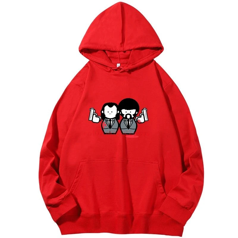 

Funny Cartoon Pulp Fiction Graphic Hooded Sweatshirts Unisex Spring Autumn High Quality Streetwear Hoodies Men's Clothing