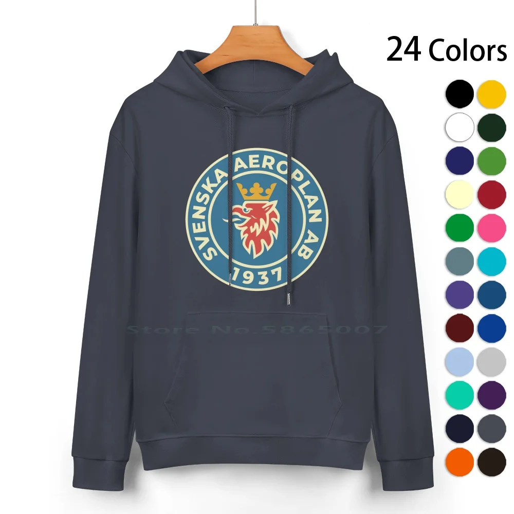 

Svenska Aeroplan Ab-Saab Pure Cotton Hoodie Sweater 24 Colors Saab Group Frsvaret Frsvarsindustrin Retro Vintage Flygplan