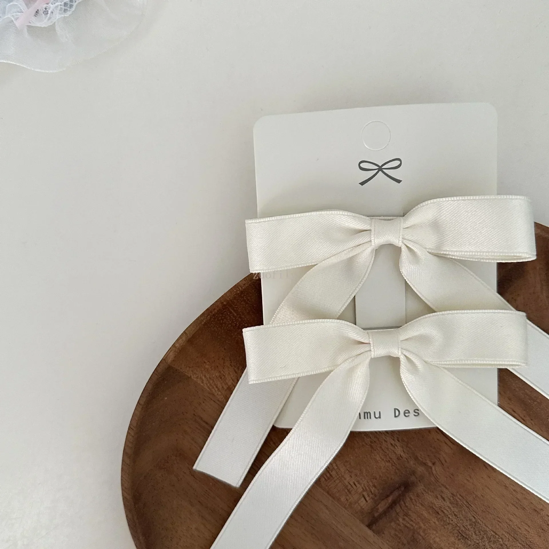 Fiocco in nastro Fermagli per capelli per neonate Carino versatile Ragazze Studenti Forcina Copricapo Solido Nero Bianco Accessori per capelli per bambini - immagine 4