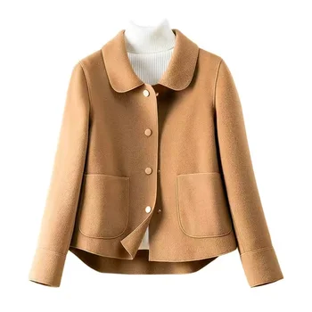 2025 Cappotto di lana da donna di nuova moda Autunno Inverno Cappotto di lana di cashmere double-face allentato Cappotto femminile Capispalla 1