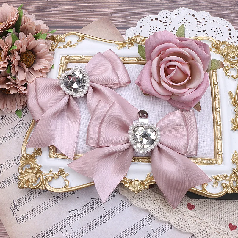 Japanese Sweet Pearl Rhinestones Pearl Shoes Accessories Fashion All-Match Handmade Bow Shoe Clip Shoe Buckle Shoes Accessories