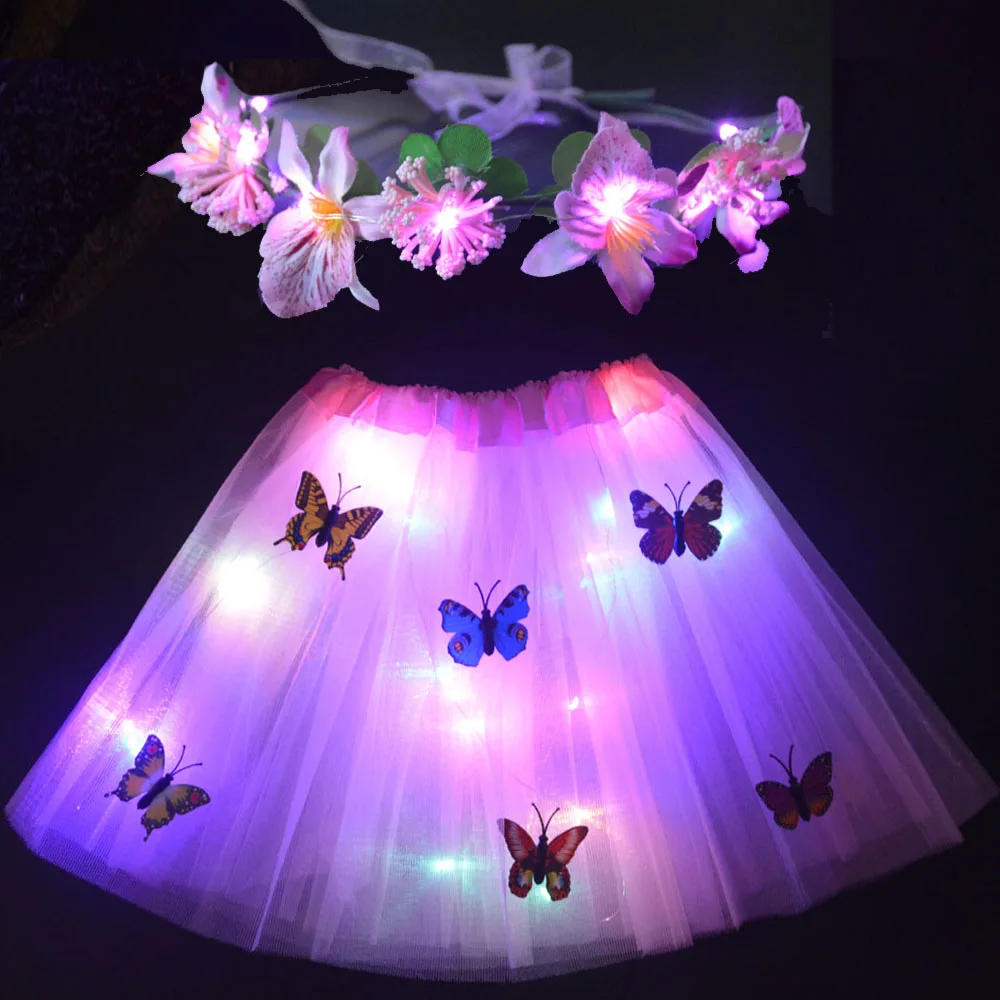 Gonna corta da donna Tutu Party Costume da fata luminoso festa di carnevale  regalo Festival natale Halloween LED gonna in Tulle illuminata - AliExpress