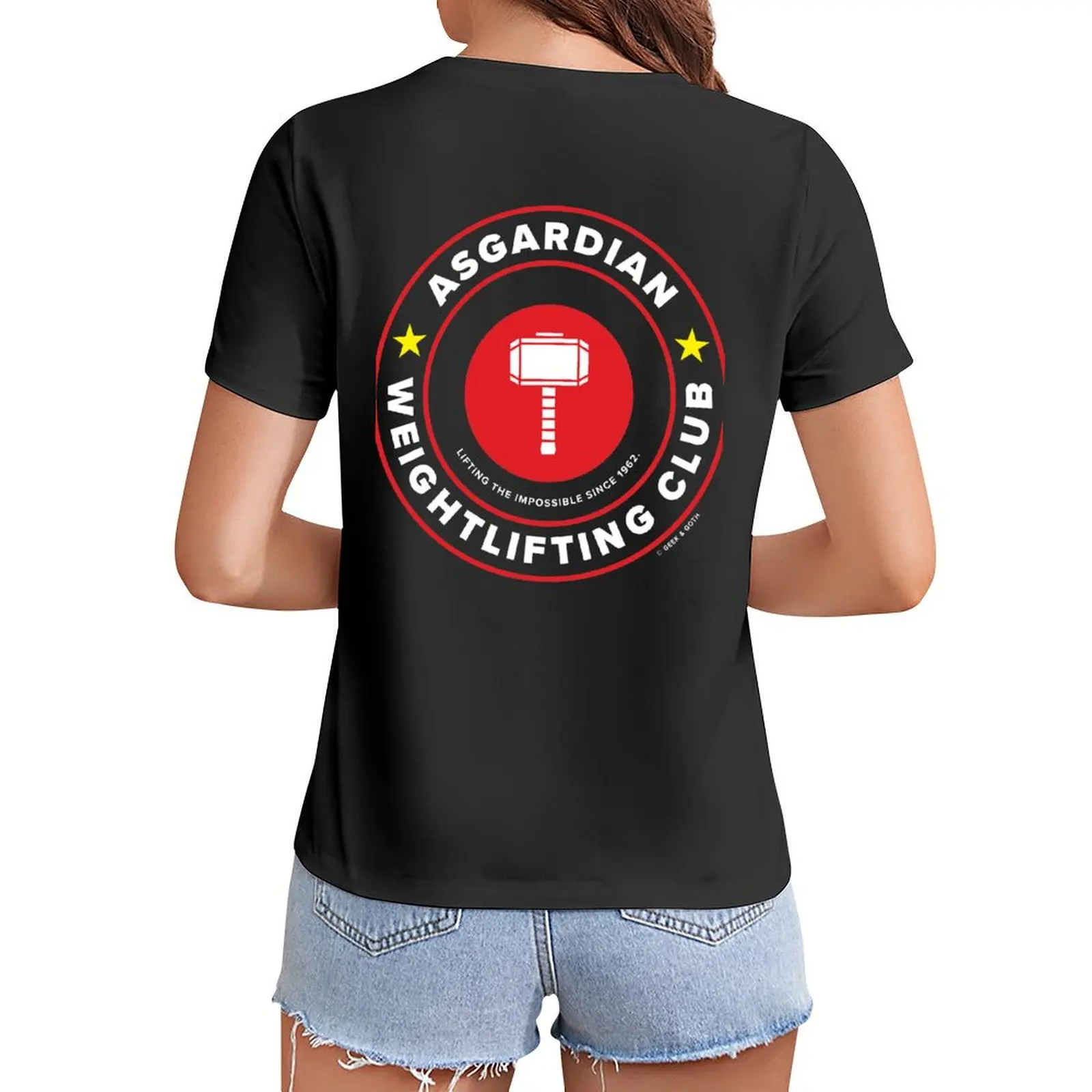 

Asgardian Weightlifting Club T-Shirt kawaii clothes plain t shirt for Women