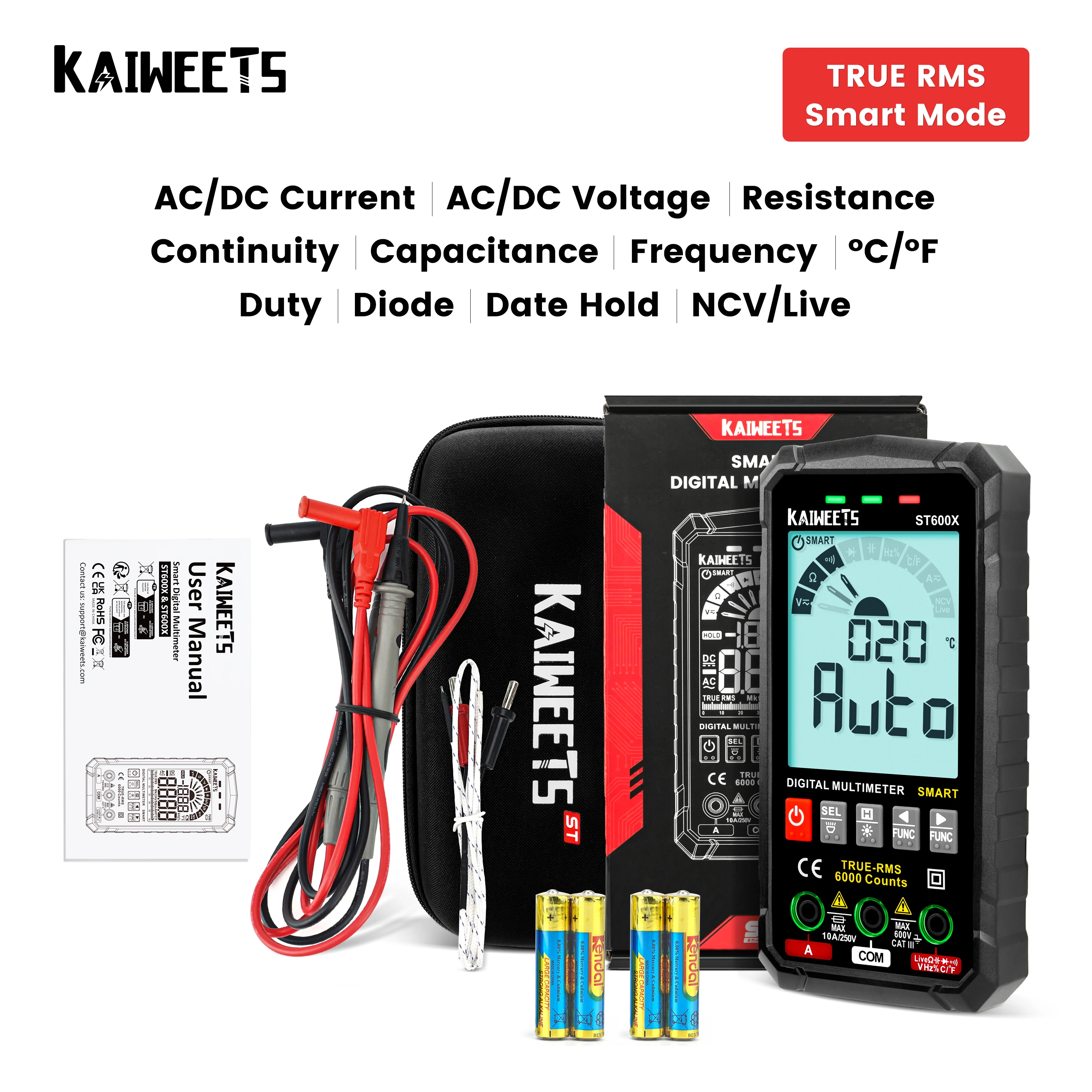 height measurement device TRUE RMS Digital Multimeter Smart Auto Range test NCV Intelligent Multimetro Tester AC DC Voltage Capacitance Ohm Hz Meter plastic caliper Measurement & Analysis Tools