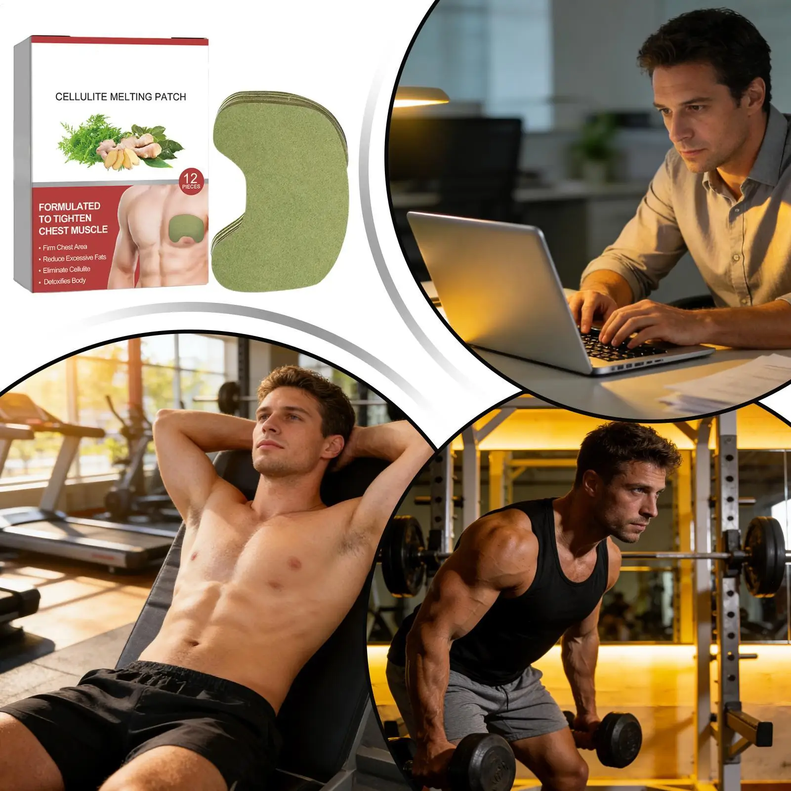 12 pieces Men's Invisible Breast Sticker Breast Upright Lifter Enlarger Patch For Boyfriends Husband Male Friends 1
