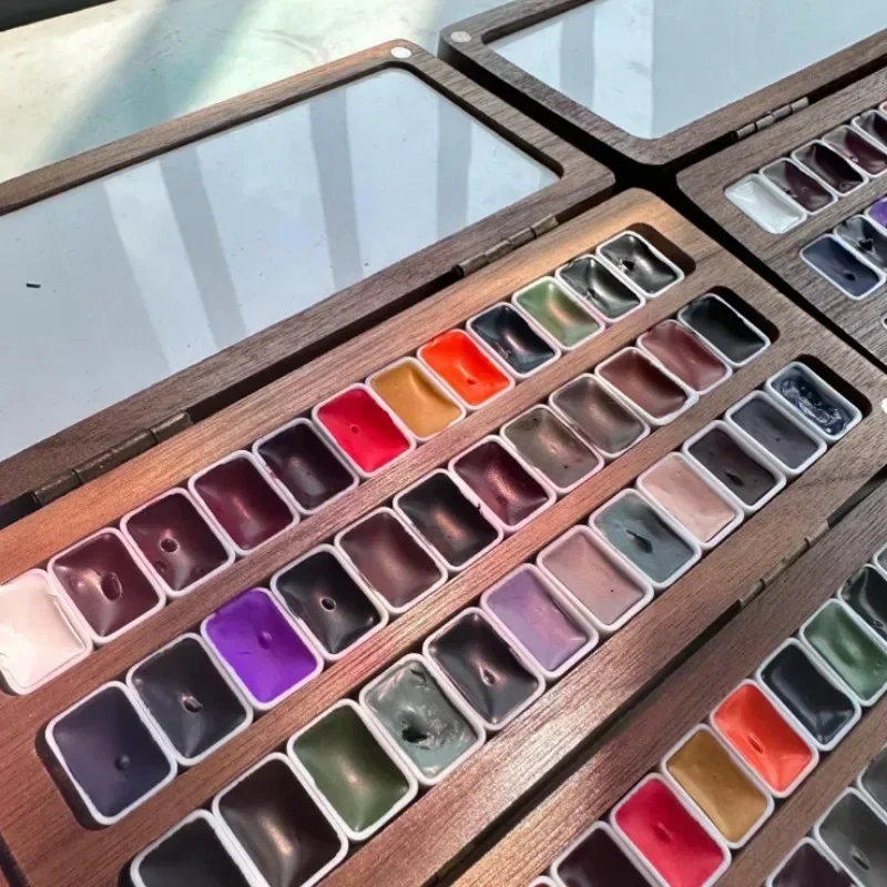 

Деревянные принадлежности пустой ящик для хранения краски для улицы 36 ячеек палитра комикс акварель студенческий инструмент Subpackagetool