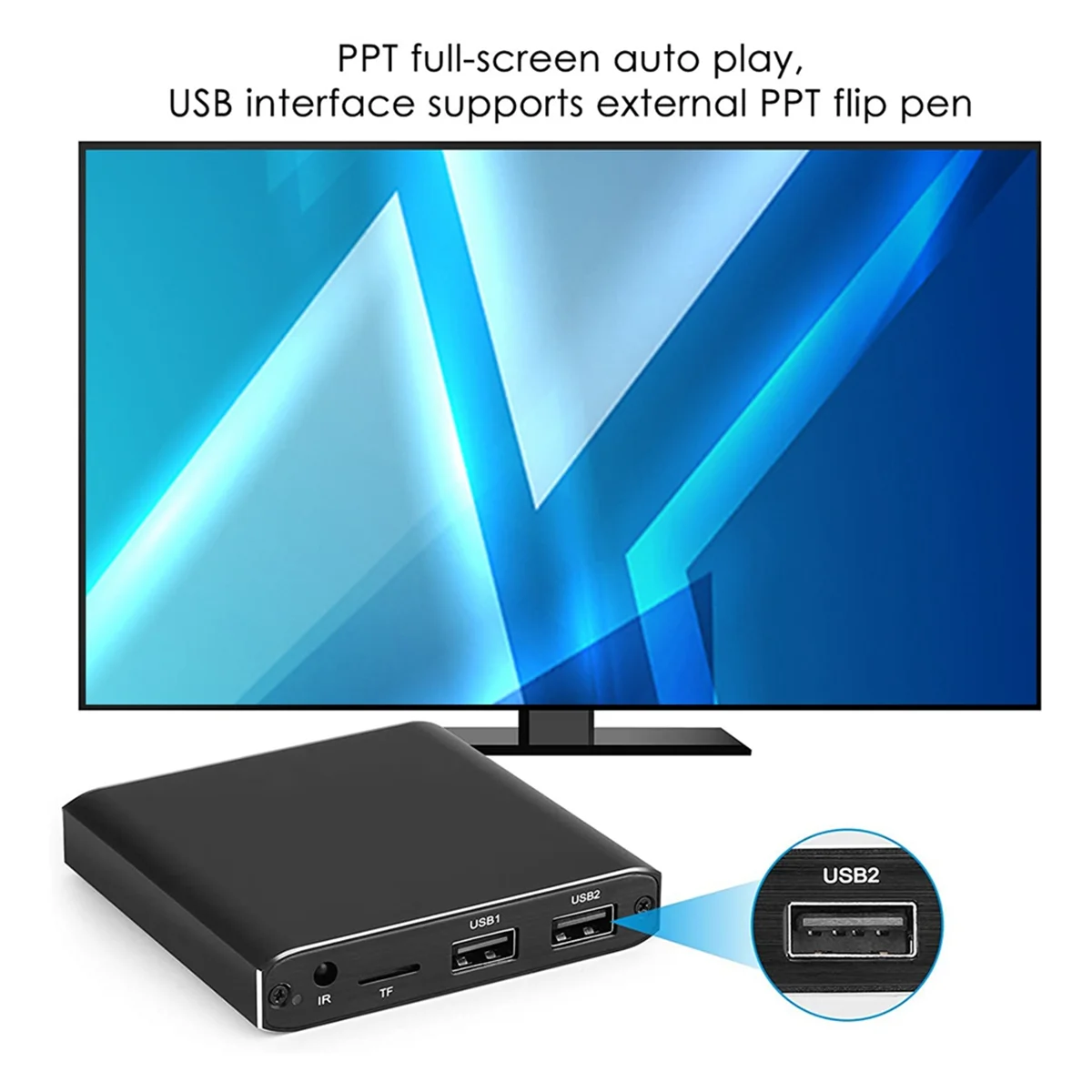 Multimedia Player 4K H.265 Advertising Player Auto Loop Playback TF/AV/HDMI/USB Disk 1080P HD Media Player EU Plug