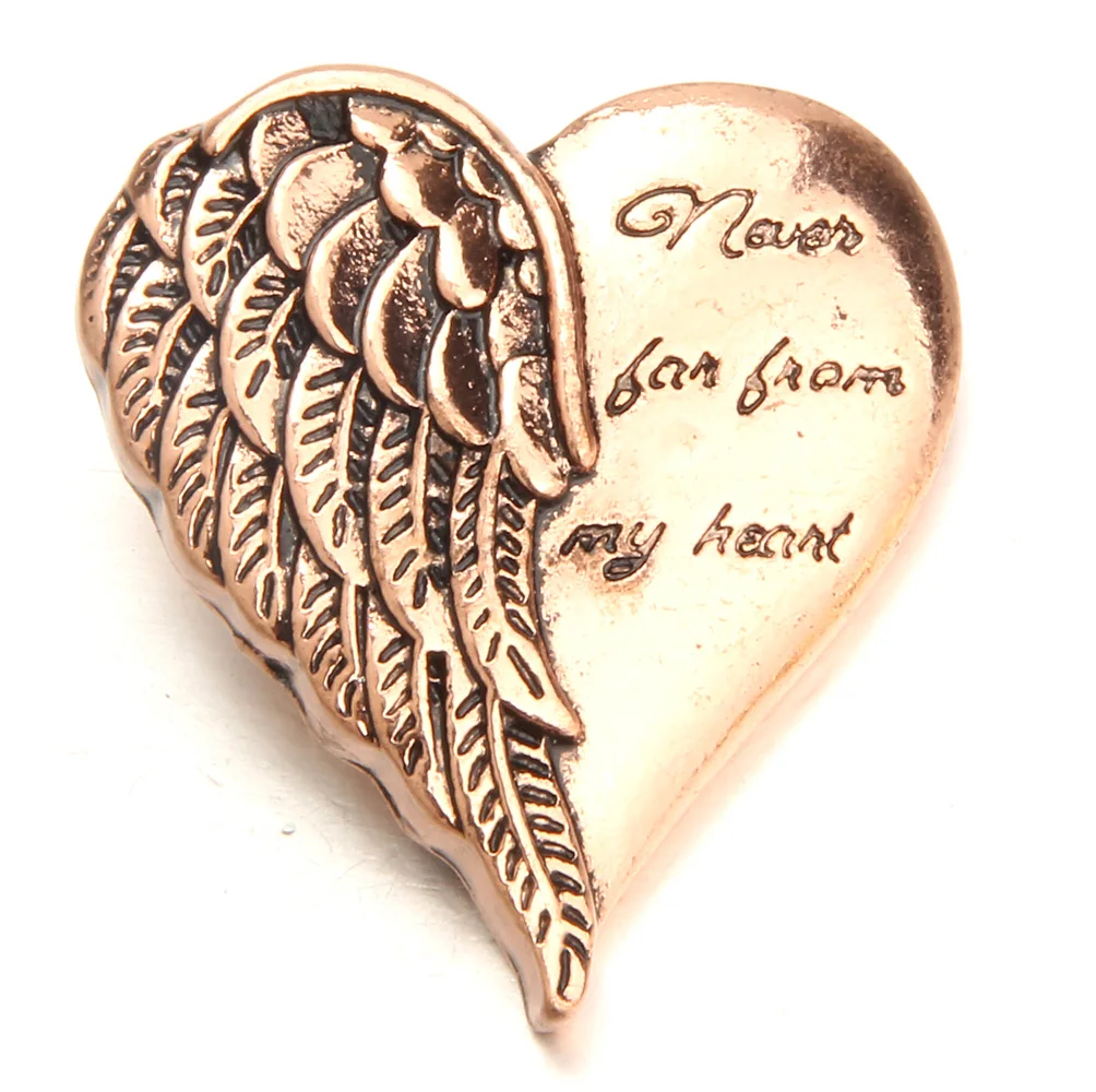 15pcs Angel Wings Love Heart Metal Snap Buttons Fit 18mm Snap Bracelet Button Necklace For Women Men