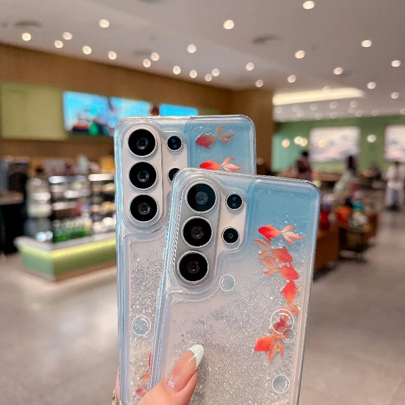3D Goldfish Bling Liquid Quicksand Shockproof Phone Case