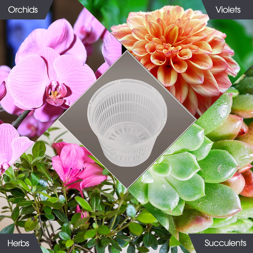 Clear Plastic Orchid Pots with Holes Breathable Slotted Planter for Home Decoration Garden Flower Basket Indoor Outdoor 5-20PCS flower pot,hydroponic flower pot,flowerpot gasket,plant pot