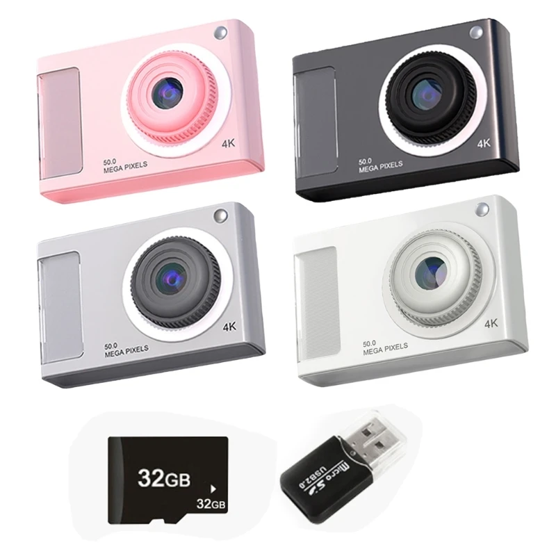 소형 카메라 CCD 센서 카메라 48MP 이중 렌즈 4K 3264x2448 소년 소녀 어린이를위한 디지털 촬영 카메라 P9JD