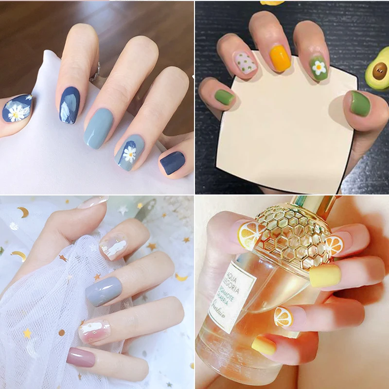 

24Pcs Fake Nail Wearing Various Patterns Full Cover Acrylic Press Nails Provide Tools Removable Wearing Fake Press on Nails Art