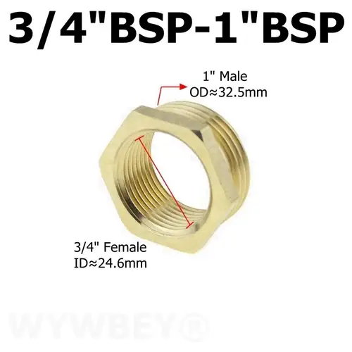 Brass Hex Bushing Reducer Pipe Fitting 1/8 1/4 3/8 1/2 3/4 F to M Threaded Reducing Copper Water Gas Adapter Coupler Connector - Image 6