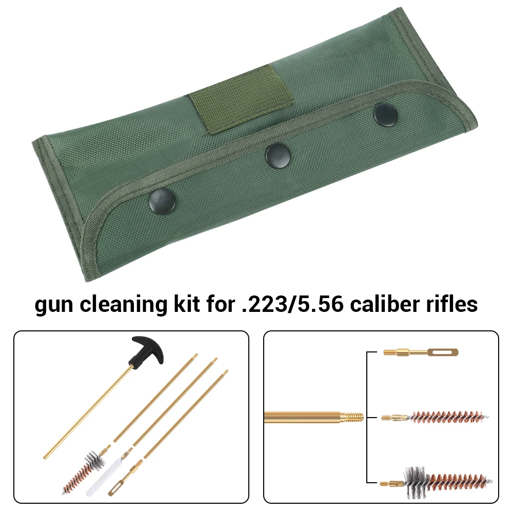 16Pcs Gun Cleaning Kit Weapon Cleaning Kit Rifle Brass Rod for .22/.30/5.56/7.62mm Barrel Cleaning Kit Airsoft Accessories