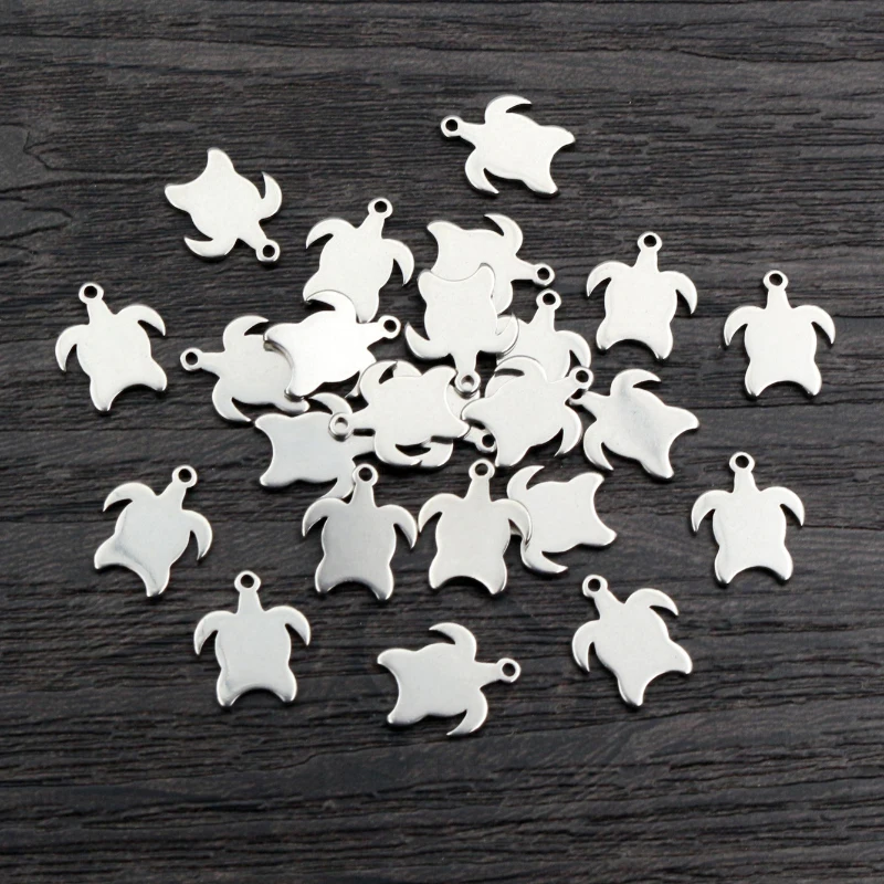 30pcs 11x9mm Keine Verblassen Charms 316 Edelstahl Türkei Charme Anhänger Schmuck Machen Zubehör DIY für halskette armband