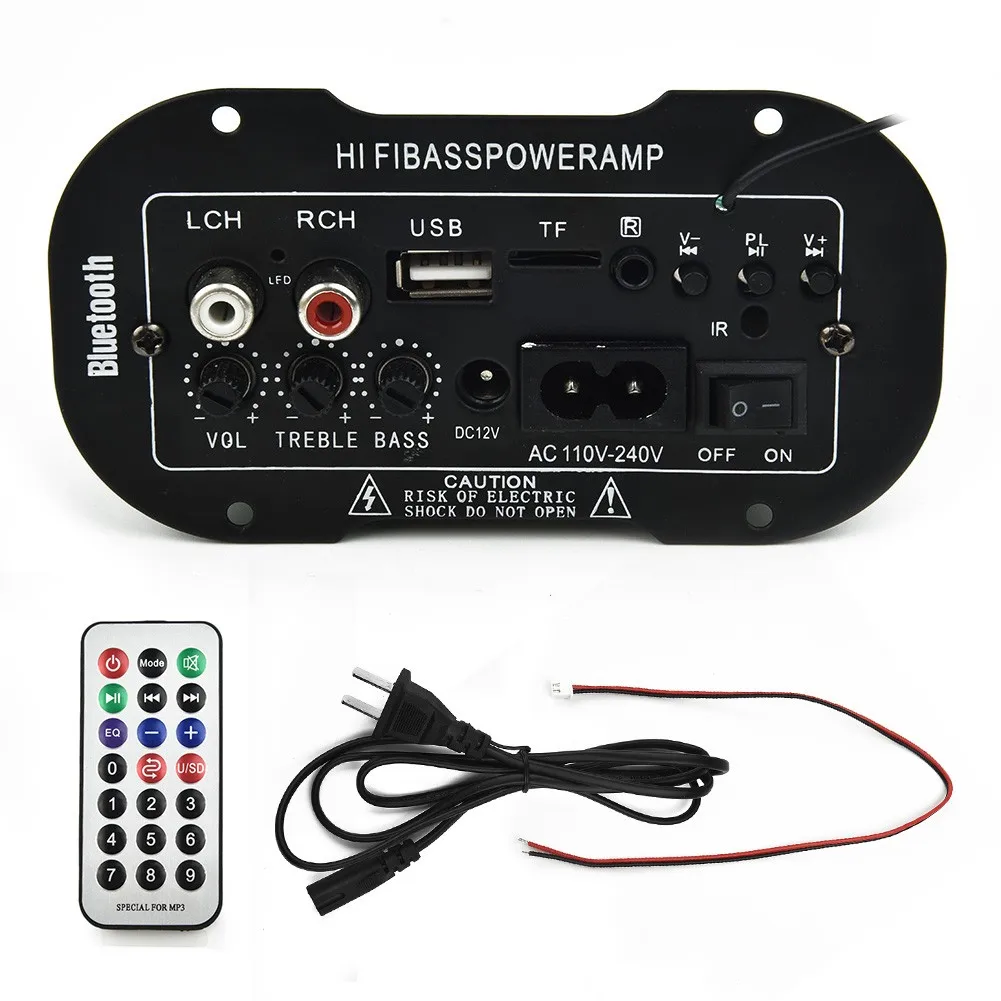 

220V 50W Player High Quality Amplifier Remote Control MP3 Bluetooth Audio HiFi Bass TF Car Accessory USB Parts